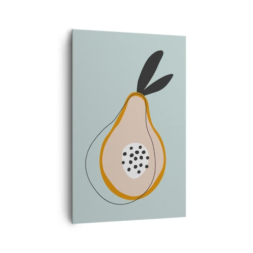 Impression sur toile - Image sur toile - Poire abstraite sur fond clair - 80x120cm - Pénétrer la nature des choses - Décoration murale moderne pour le salon et la chambre ARTTOR
