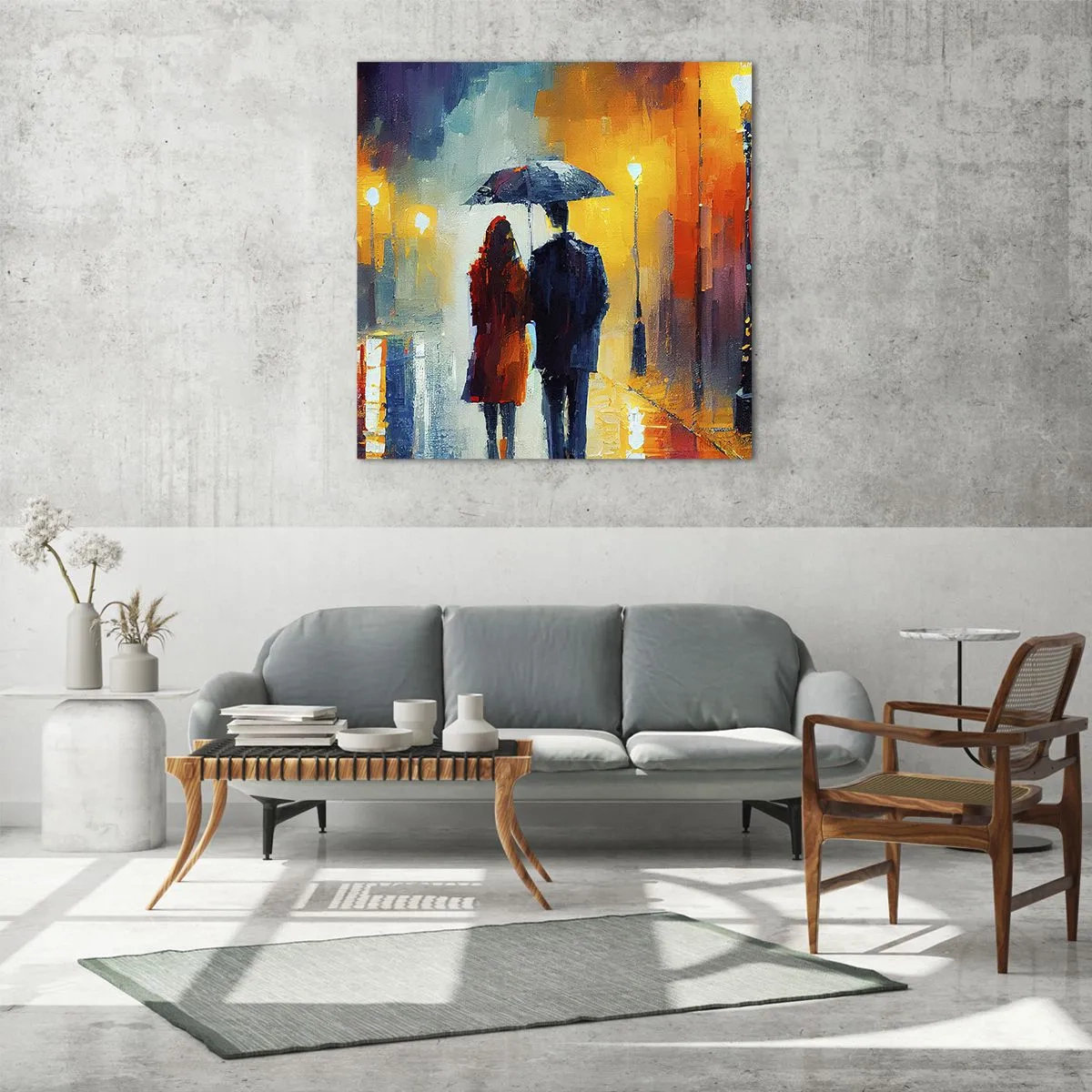 Impression sur verre - Image sur verre - Ensemble – une nuit colorée - 40x40 cm