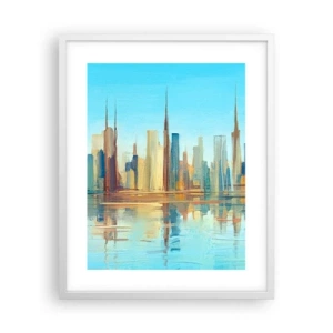 Affiche dans un cadre blanc - Poster - Une métropole ensoleillée - 40x50 cm