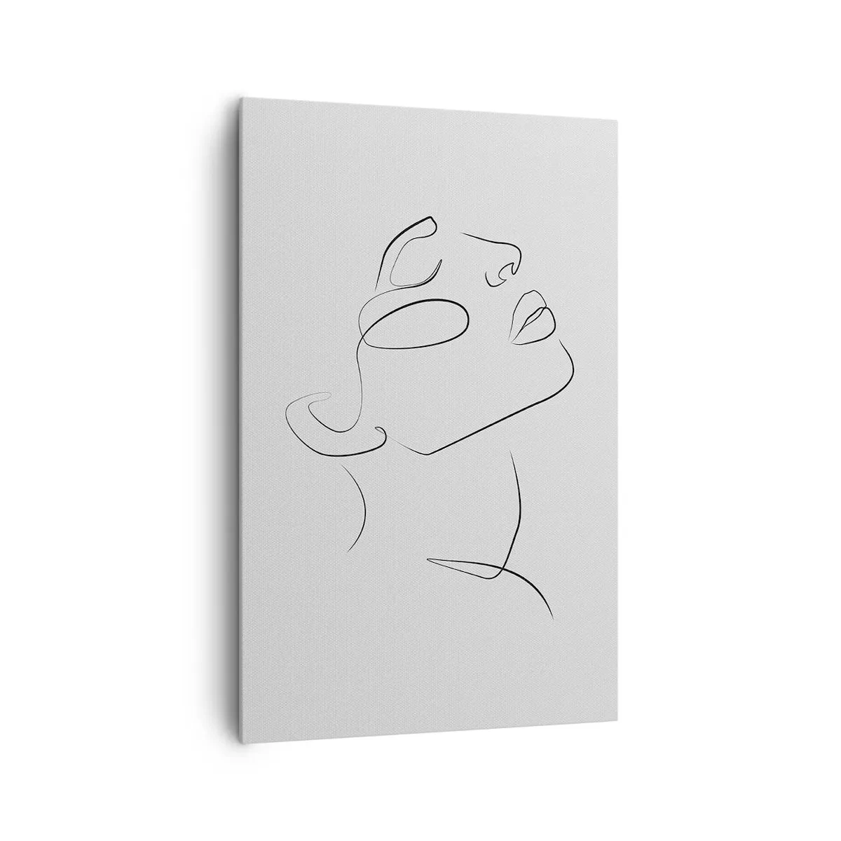 Impression sur toile - Image sur toile - Un croquis minimaliste du visage d'une femme de profil. - 80x120cm - Méandre du rêve - Décoration murale moderne pour le salon et la chambre ARTTOR