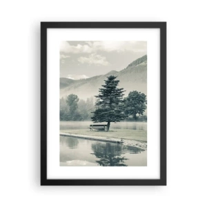 Affiche dans un cadre noir - Poster - Le lac dort encore - 30x40 cm