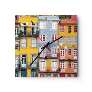 Horloge murale - Pendule murale - Couleurs de vieille ville - 40x40 cm