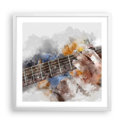 Affiche dans un cadre blanc - Poster - La poésie entre les cordes - 50x50 cm