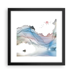Affiche dans un cadre noir - Poster - Vers les montagnes de cristal - 30x30 cm