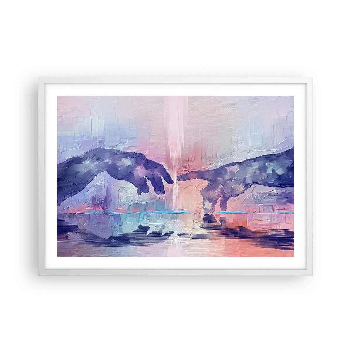 Affiche dans un cadre blanc - Poster - Divine étincelle de vie - 70x50 cm