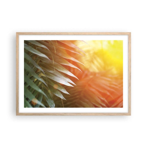 Affiche dans un chêne clair - Poster - Matinée dans la jungle - 70x50 cm