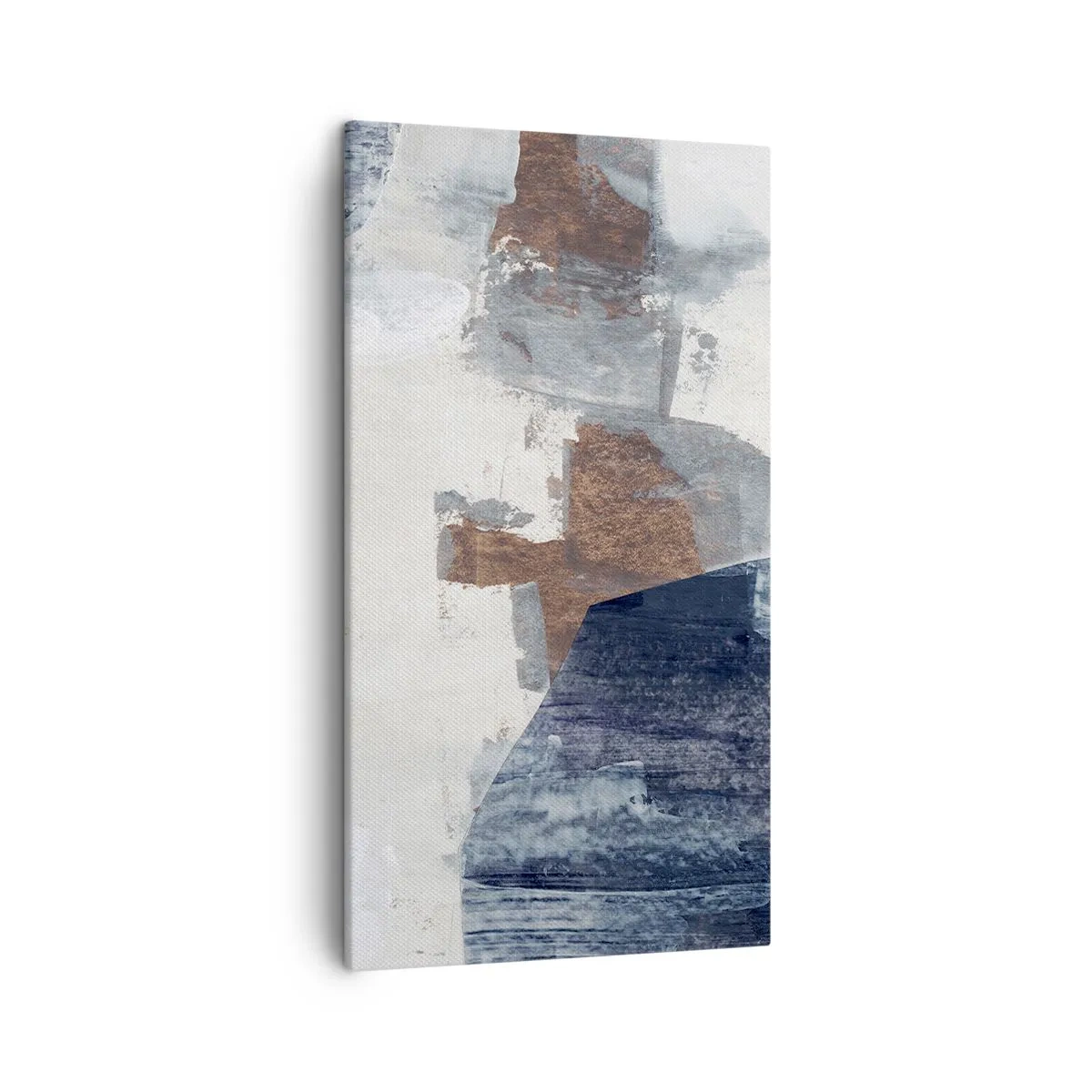 Impression sur toile - Image sur toile - Formes bleues et brunes - 45x80 cm