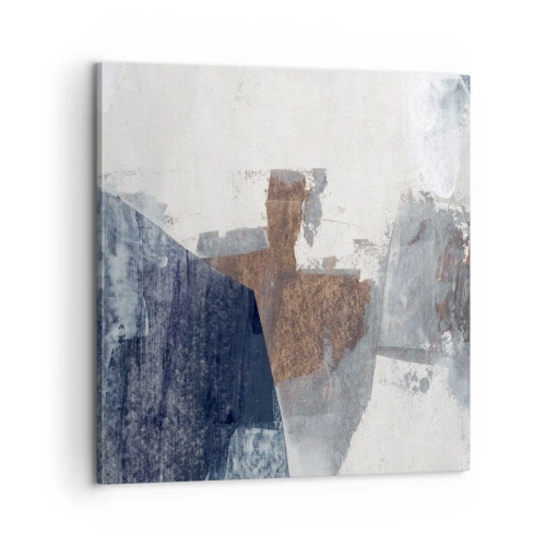 Impression sur toile - Image sur toile - Formes bleues et brunes - 60x60 cm