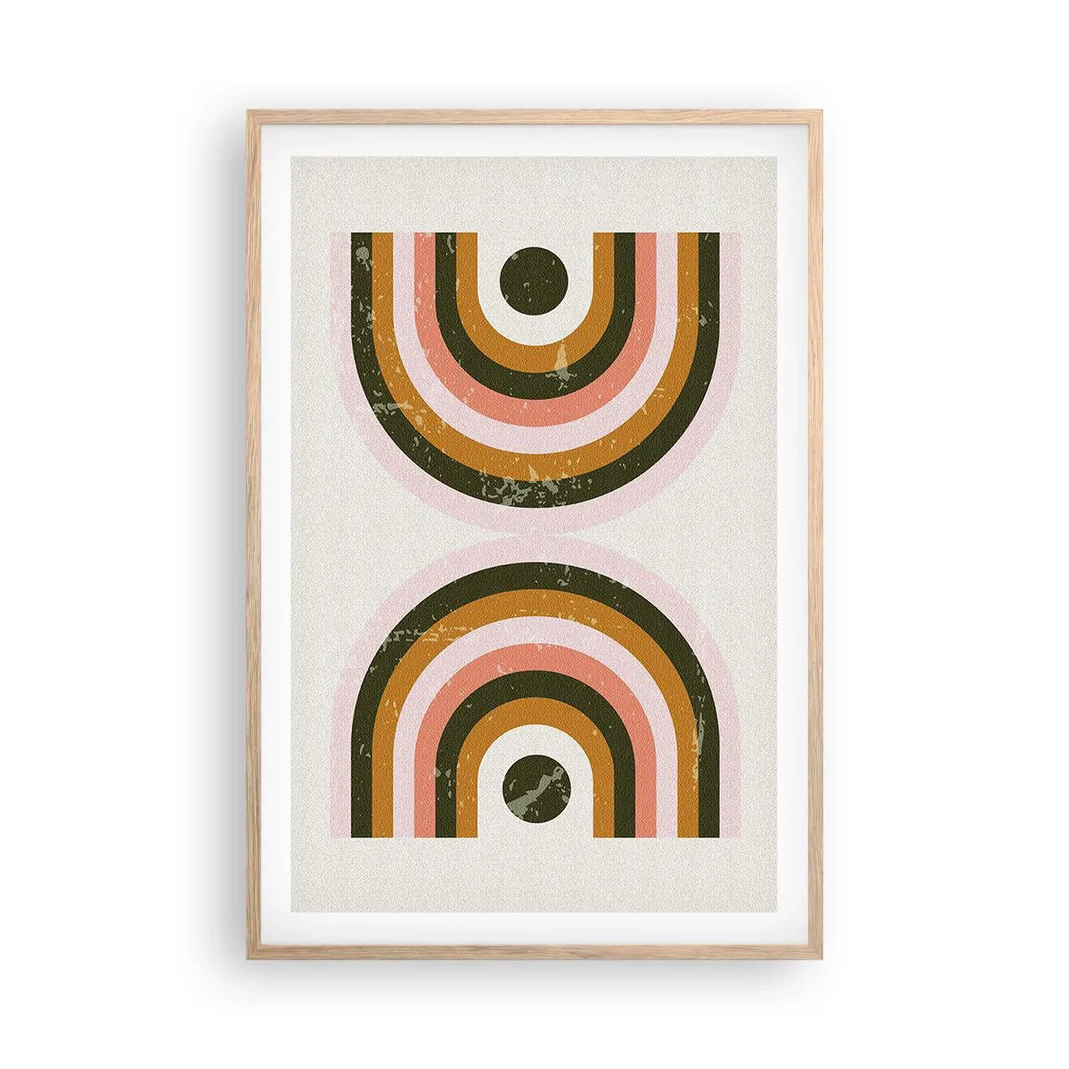 Affiche dans un chêne clair - Poster - Abstraction jumelle - 61x91 cm