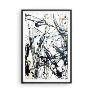 Affiche dans un cadre noir - Poster - Abstraction expressionniste - 61x91 cm