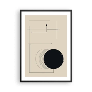 Affiche dans un cadre noir - Poster - Une composition géométrique minimaliste sur fond beige - 50x70cm - Une composition flexible et dynamique - Décoration murale moderne pour le salon et la chambre ARTTOR