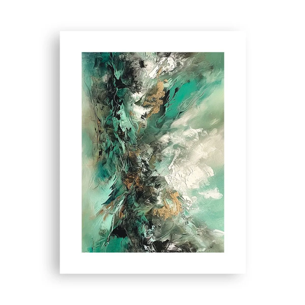 Affiche - Poster - Ressac émeraude et noir - 30x40 cm