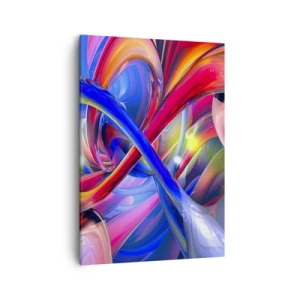 Impression sur toile - Image sur toile - Compositions géométriques abstraites et colorées aux formes dynamiques - 50x70cm - La danse des nuances - Décoration murale moderne pour le salon et la chambre ARTTOR