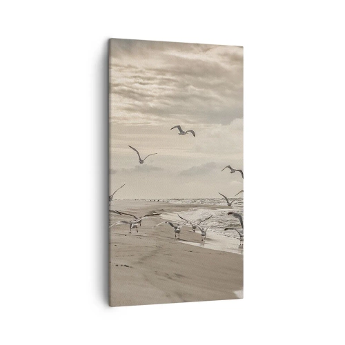 Impression sur toile - Image sur toile - Le bruit de la mer, le chant des oiseaux - 45x80 cm