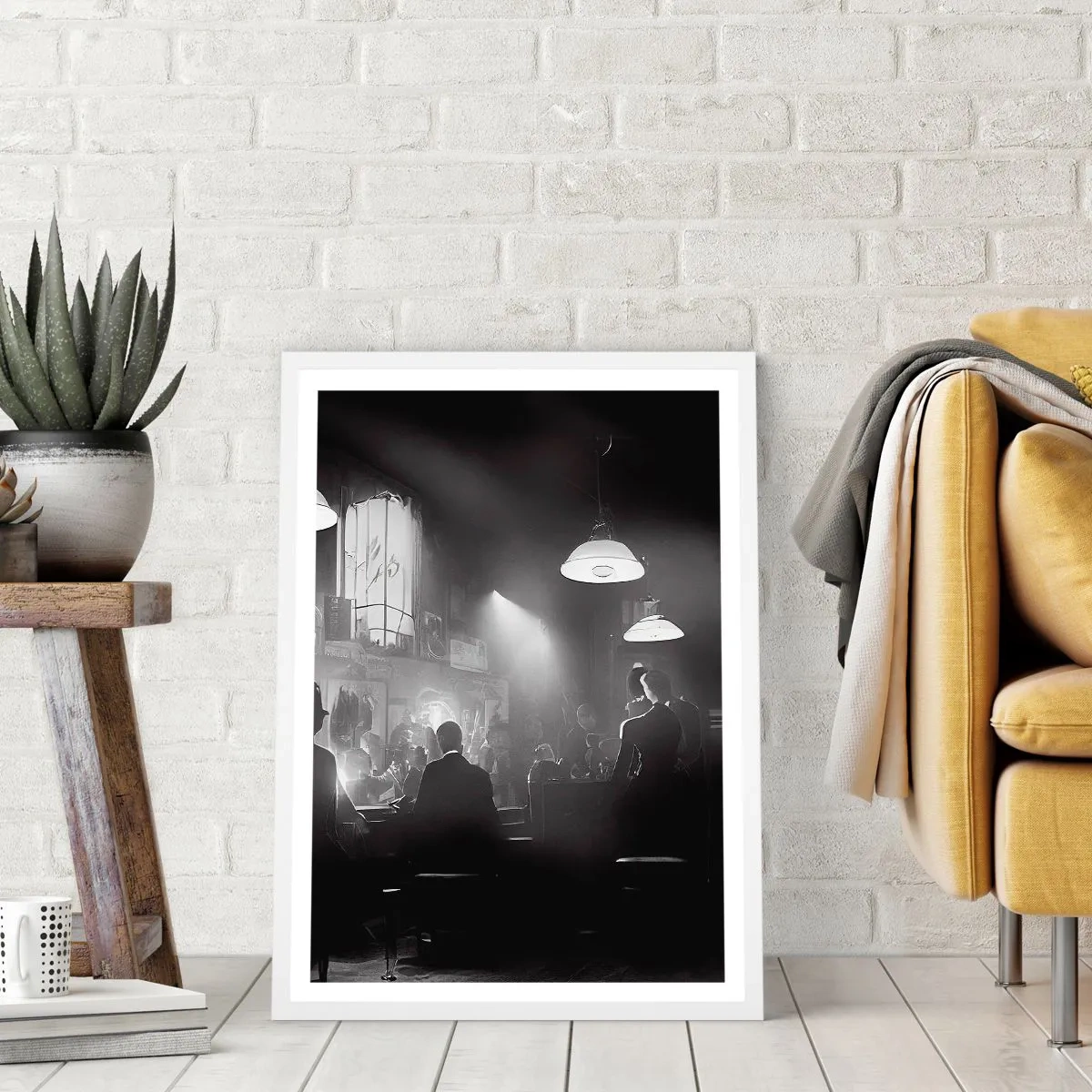 Affiche dans un cadre blanc - Poster - Dans une ambiance jazz - 70x100 cm