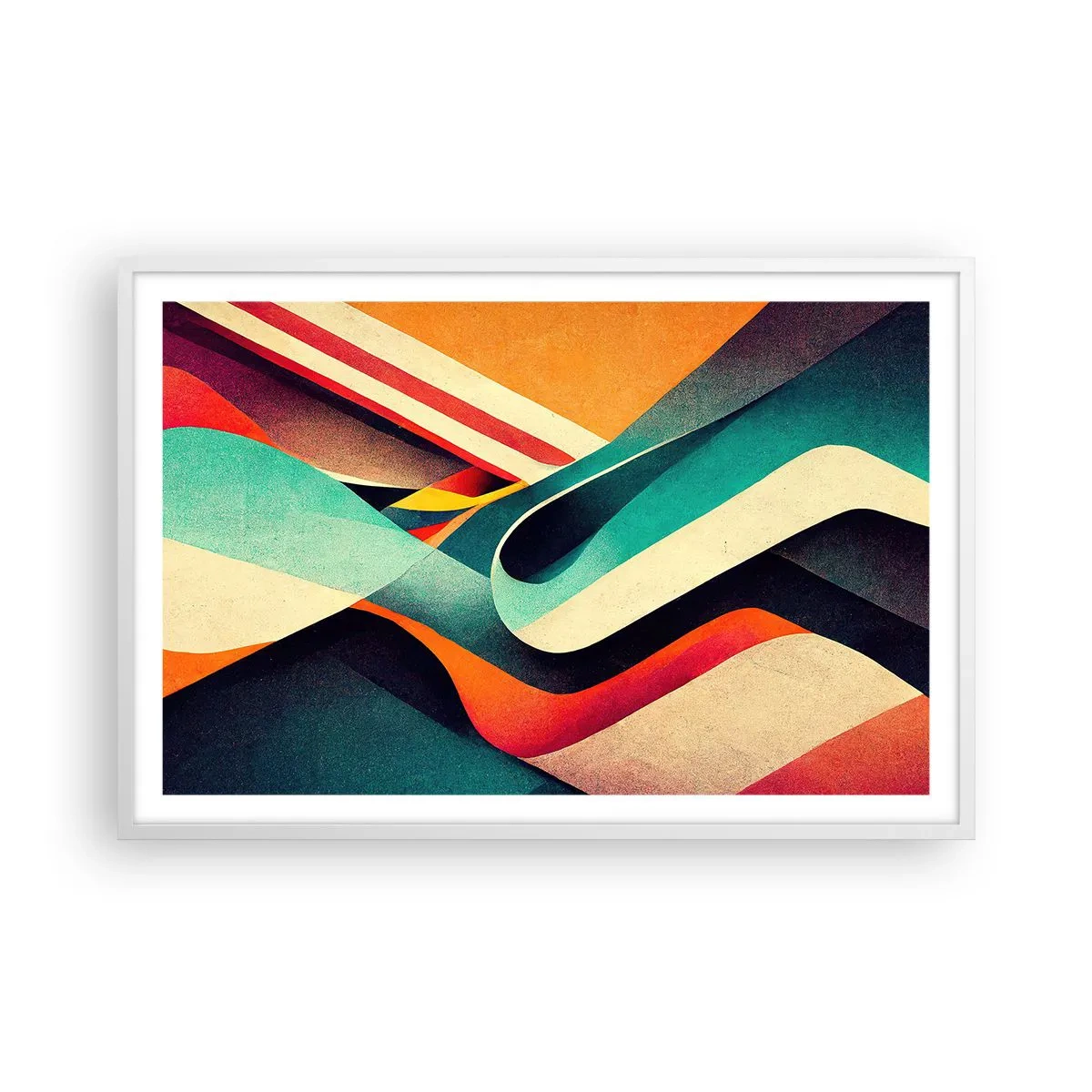 Affiche dans un cadre blanc - Poster - Composition intense - 91x61 cm