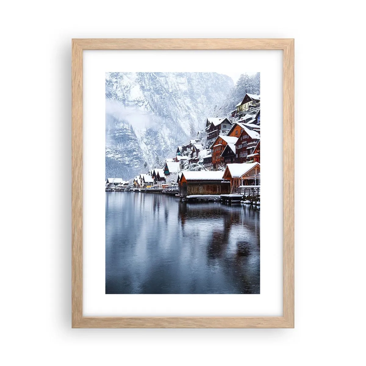 Affiche dans un chêne clair - Poster - En décoration hivernale - 30x40 cm