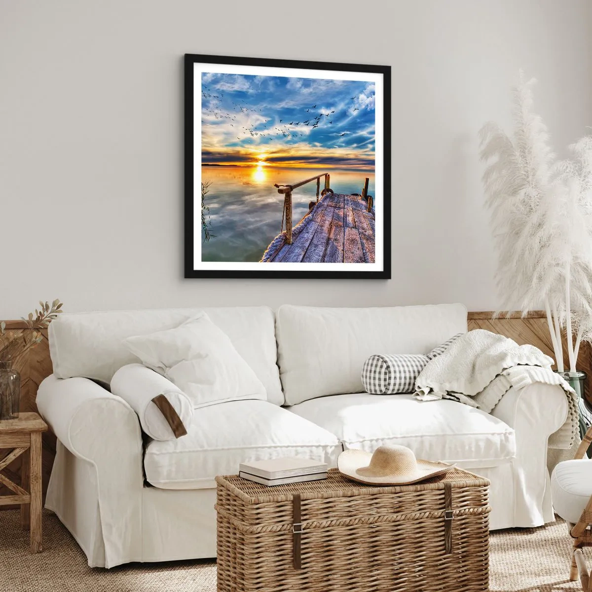 Affiche dans un cadre noir - Poster - Le vent se repose - 50x50 cm