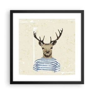 Affiche dans un cadre noir - Poster - Parce que j'aime les chemises rayées - 40x40 cm