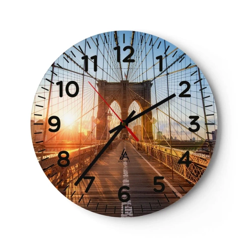 Horloge murale - Pendule murale - Sur le pont d'or - 40x40 cm