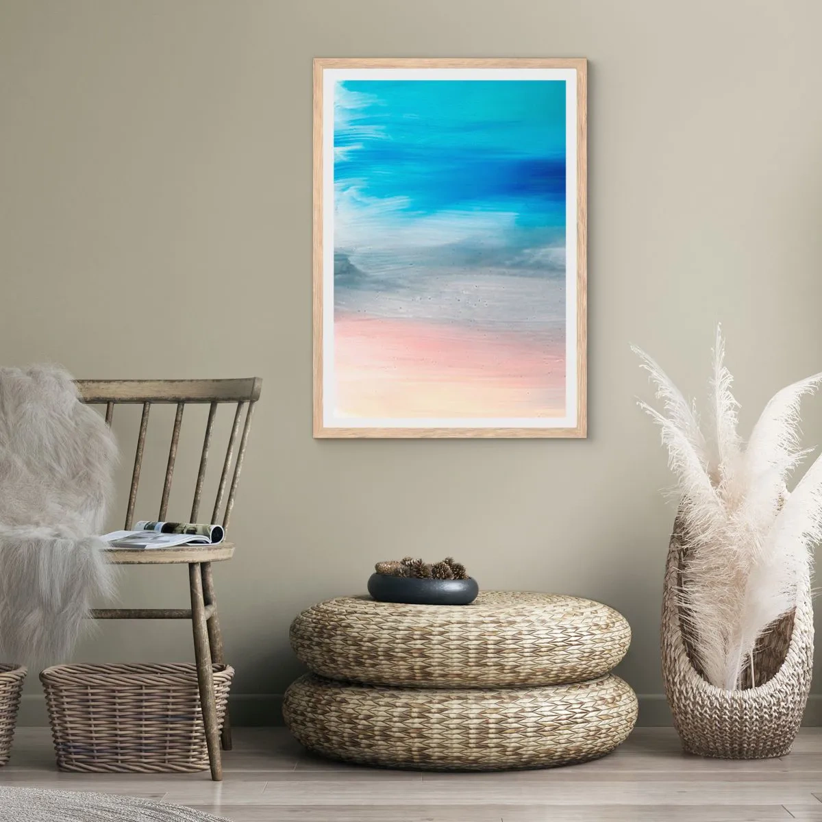 Affiche dans un chêne clair - Poster - Éléments : air - 40x50 cm