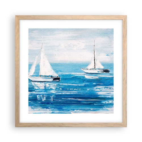 Affiche dans un chêne clair - Poster - Avec un ami à mes côtés - 40x40 cm