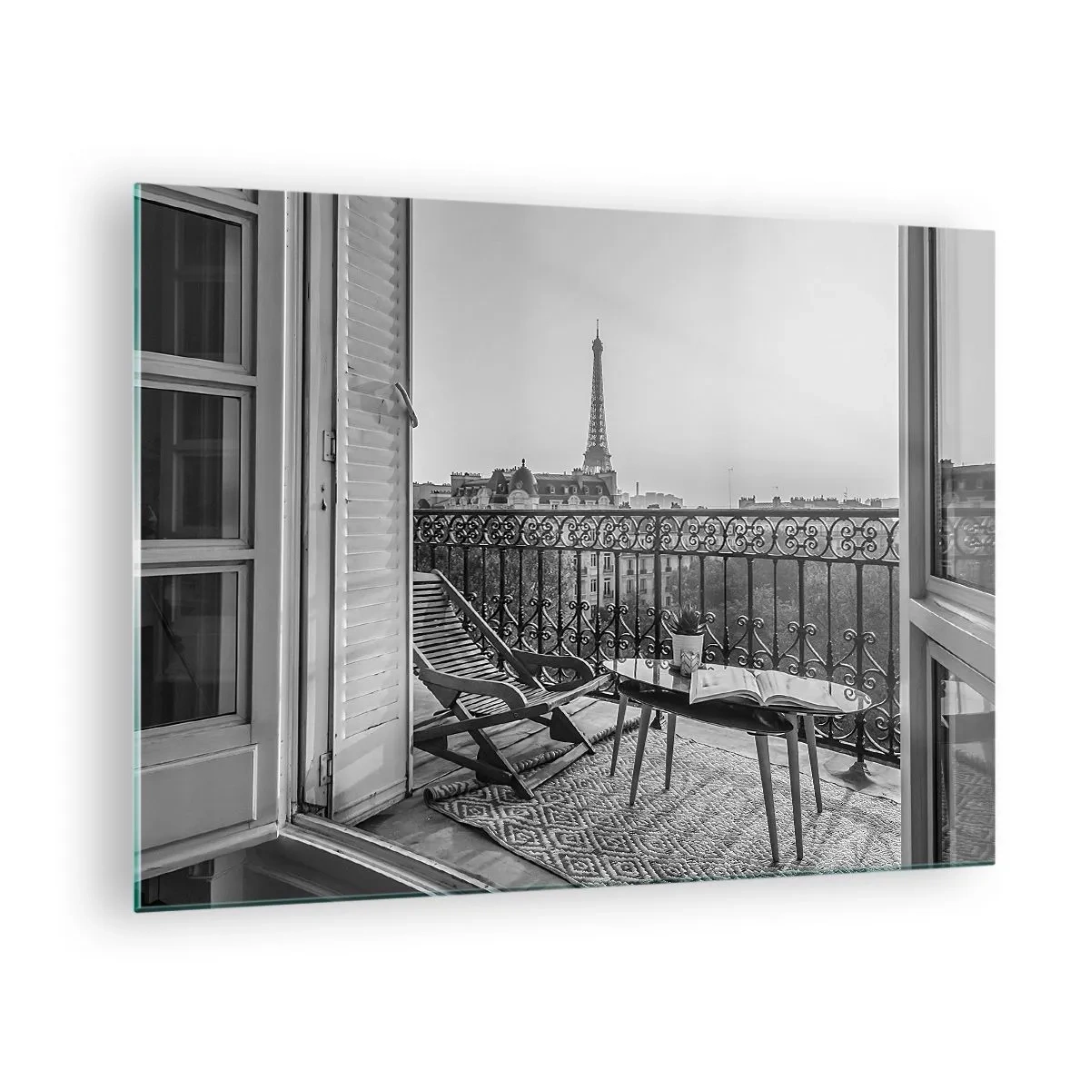 Impression sur verre - Image sur verre - Un après-midi parisien - 70x50cm - Après-midi parisien - Décoration murale moderne pour le salon et la chambre ARTTOR