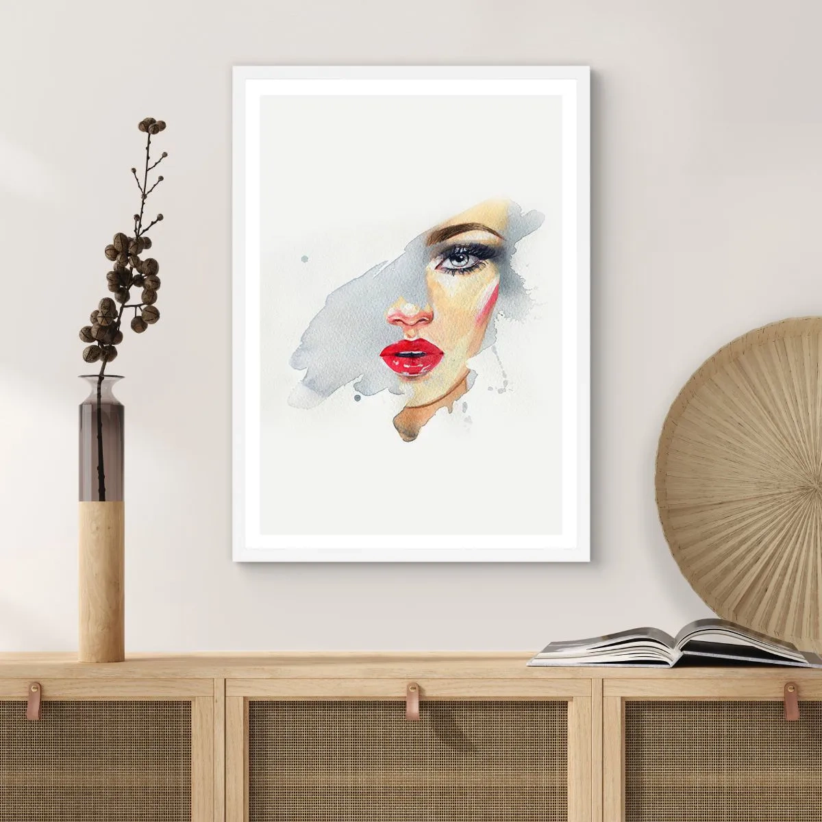 Affiche dans un cadre blanc - Poster - Reflet dans une goutte d'eau - 30x40 cm