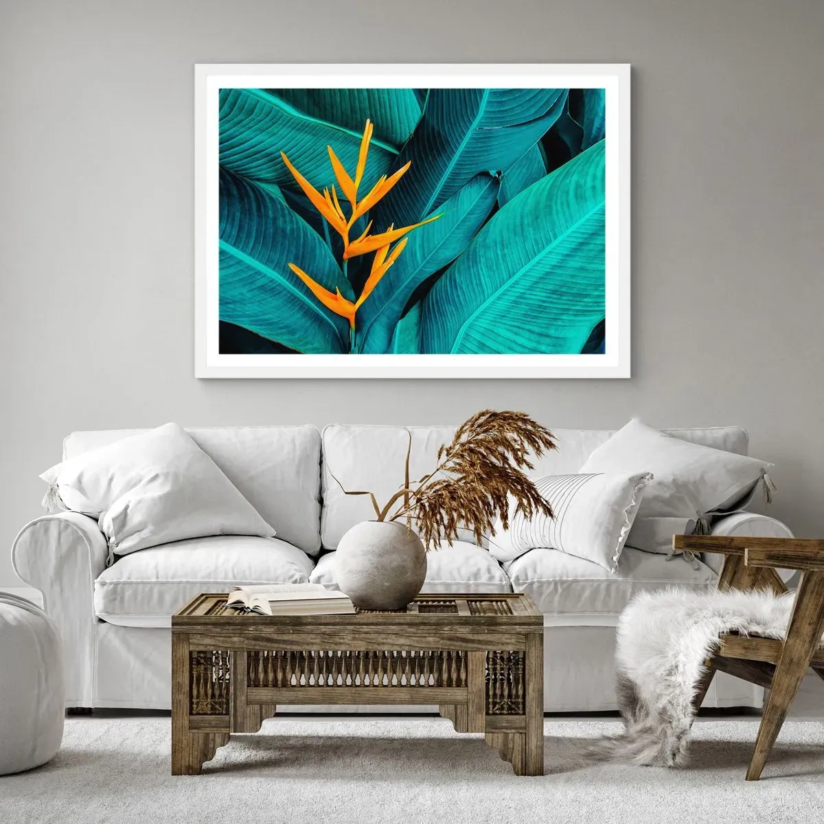 Affiche dans un cadre blanc - Poster - Fleur d'Eden - 91x61 cm