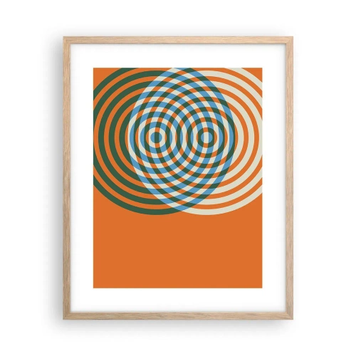 Affiche dans un chêne clair - Poster - Variation circulaire abstraite - 40x50 cm