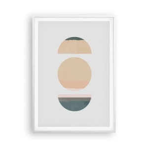 Affiche dans un cadre blanc - Poster - Cercles après cercles - 70x100 cm