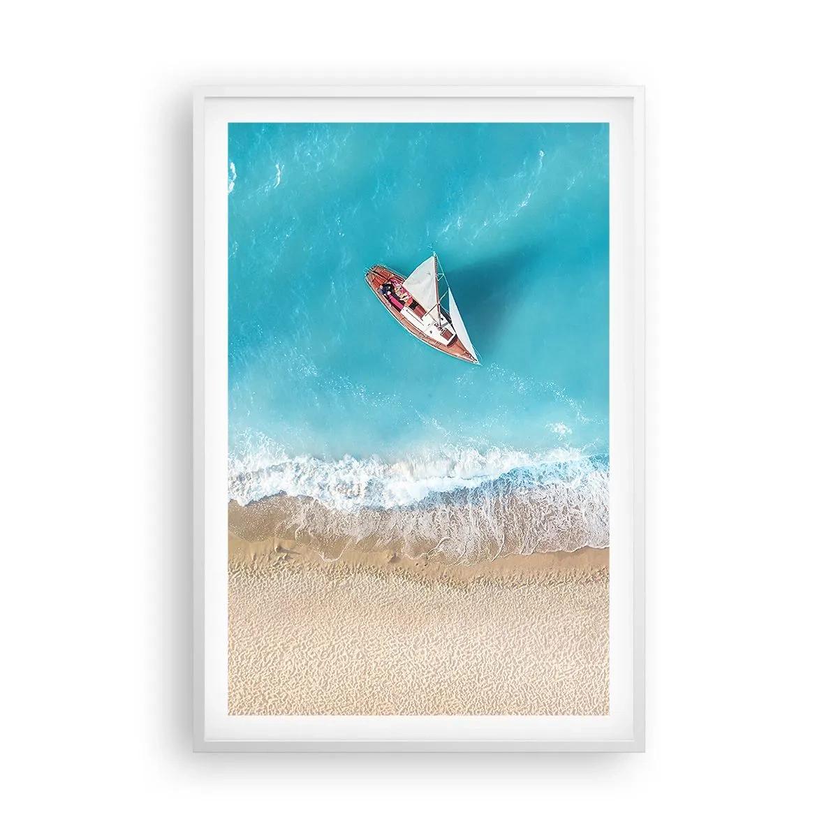 Affiche dans un cadre blanc - Poster - A la frontière de l'azur et de l'or - 61x91 cm