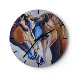 Horloge murale - Pendule murale - Est-ce de l'amitié ? Ou de l'amour ? - 40x40 cm