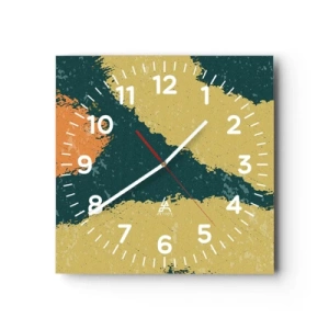 Horloge murale - Pendule murale - Abstraction – mouvement lent - 40x40 cm