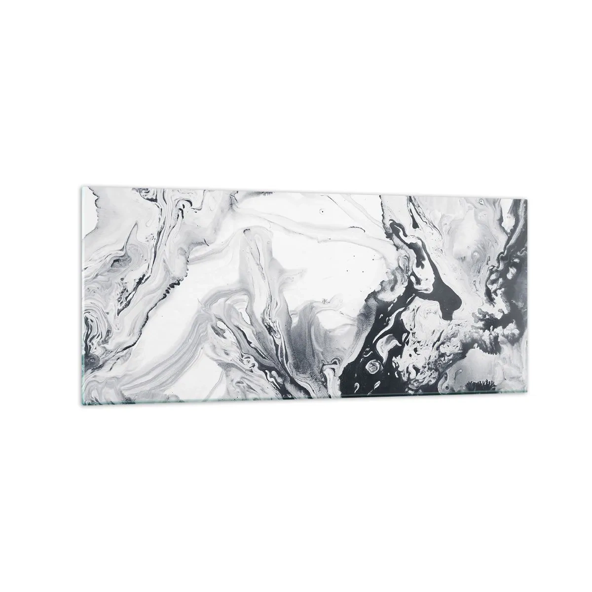 Impression sur verre - Image sur verre - Motif abstrait monochrome avec effet marbré - 120x50cm - Au centre de la Terre - Décoration murale moderne pour le salon et la chambre ARTTOR