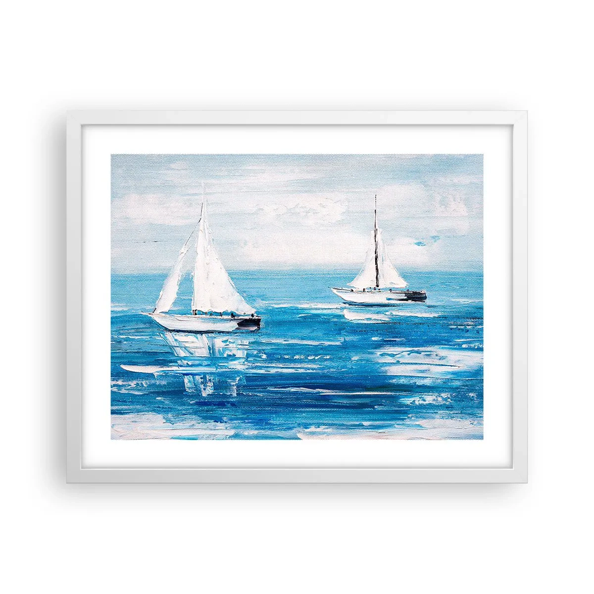 Affiche dans un cadre blanc - Poster - Avec un ami à mes côtés - 50x40 cm