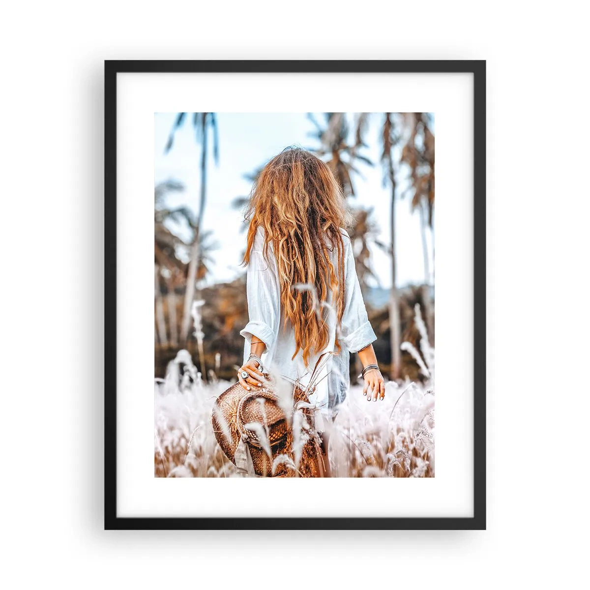 Affiche dans un cadre noir - Poster - Né de peluches d'herbe - 40x50 cm