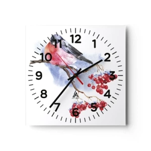 Horloge murale - Pendule murale - L'hiver en couleurs - 40x40 cm