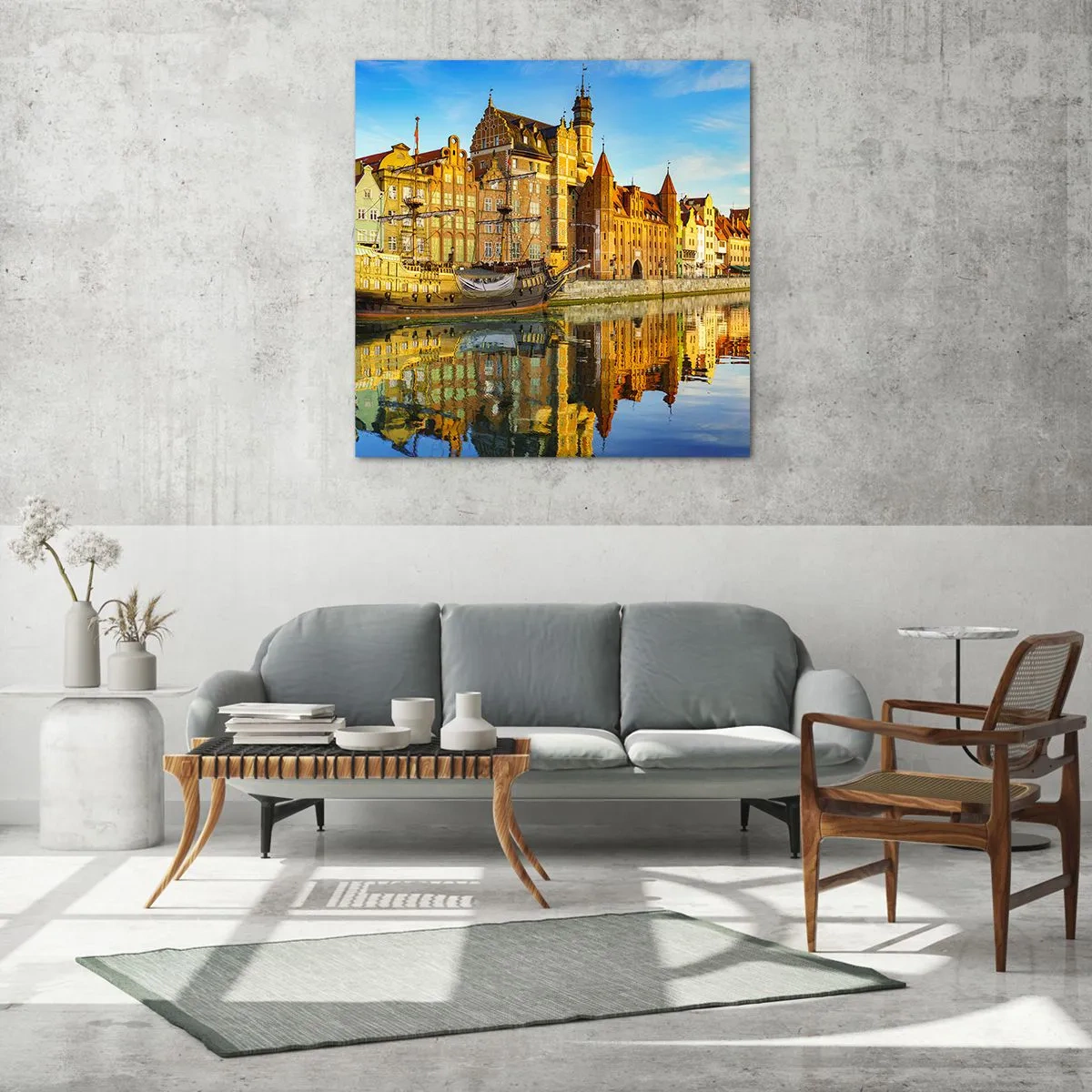 Impression sur verre - Image sur verre - Reflet dans le miroir du passé - 70x70 cm