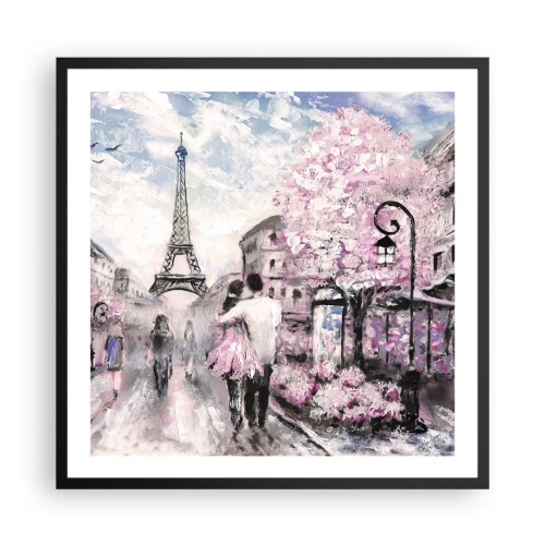 Affiche dans un cadre noir - Poster - Comment tomber amoureu, il faut juste... - 60x60 cm