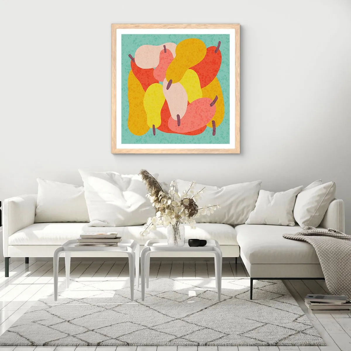 Affiche dans un chêne clair - Poster - Essayez le soleil d'été - 60x60 cm