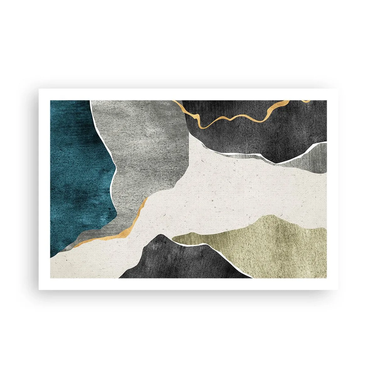 Affiche - Poster - Composition mosaïque avec un fil d'or - 91x61 cm