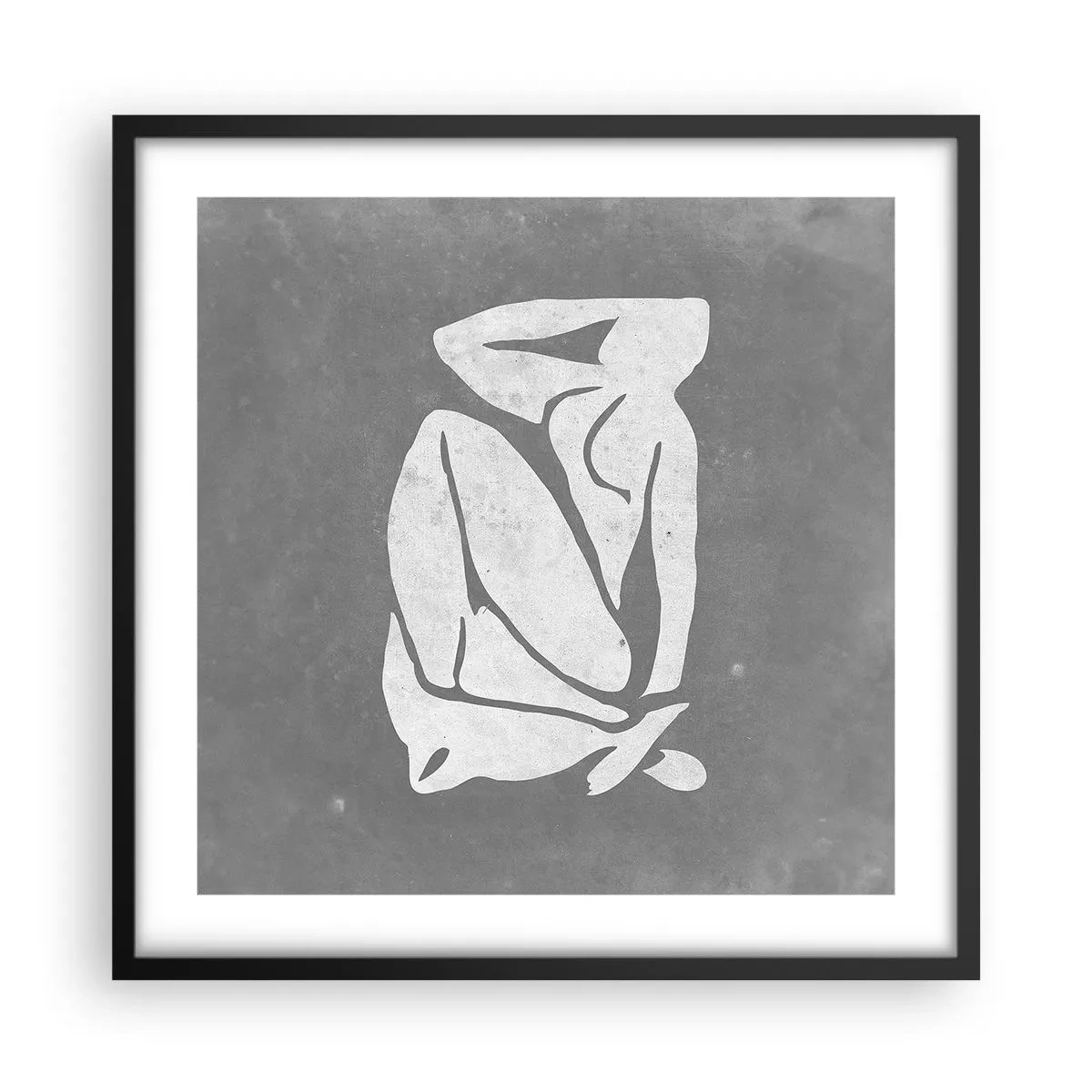 Affiche dans un cadre noir - Poster - En pensée - 50x50 cm