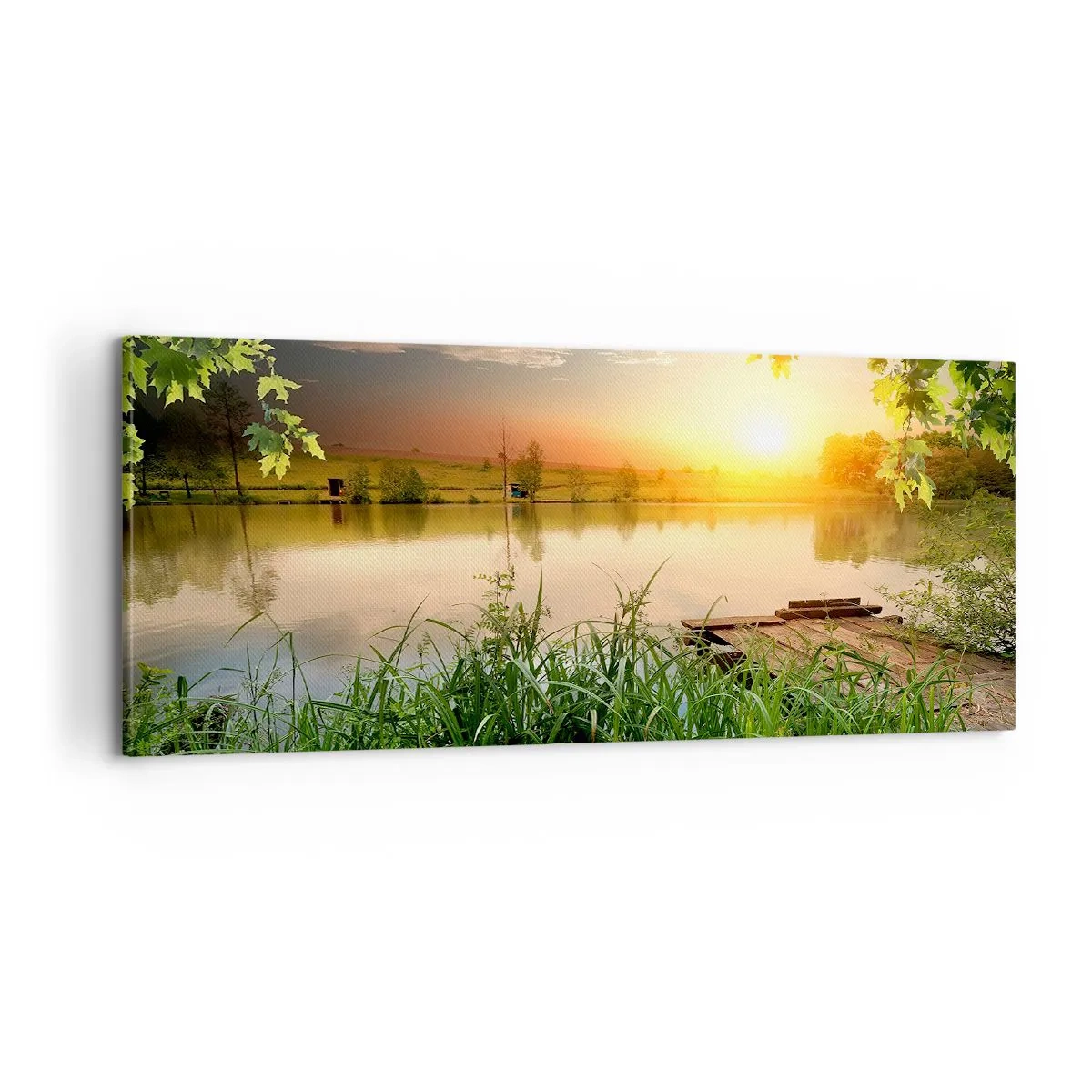 Impression sur toile - Image sur toile - Paysage dans un cadre verdoyant - 100x40 cm