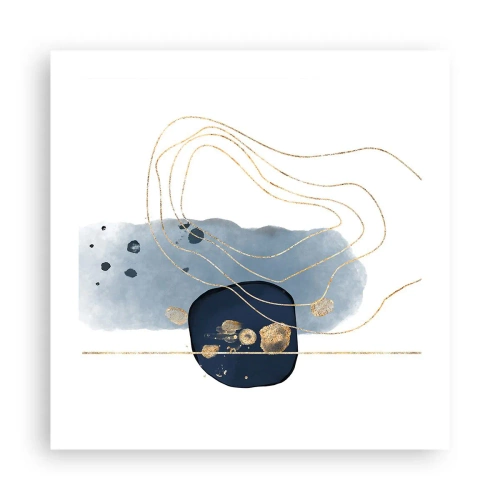 Affiche - Poster - Fantaisie bleu et or - 50x50 cm