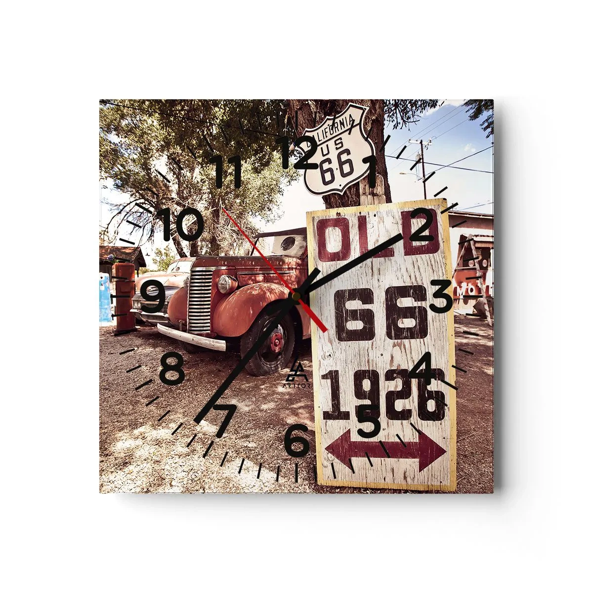 Horloge murale - Pendule murale - La légende de la province américaine - 40x40 cm