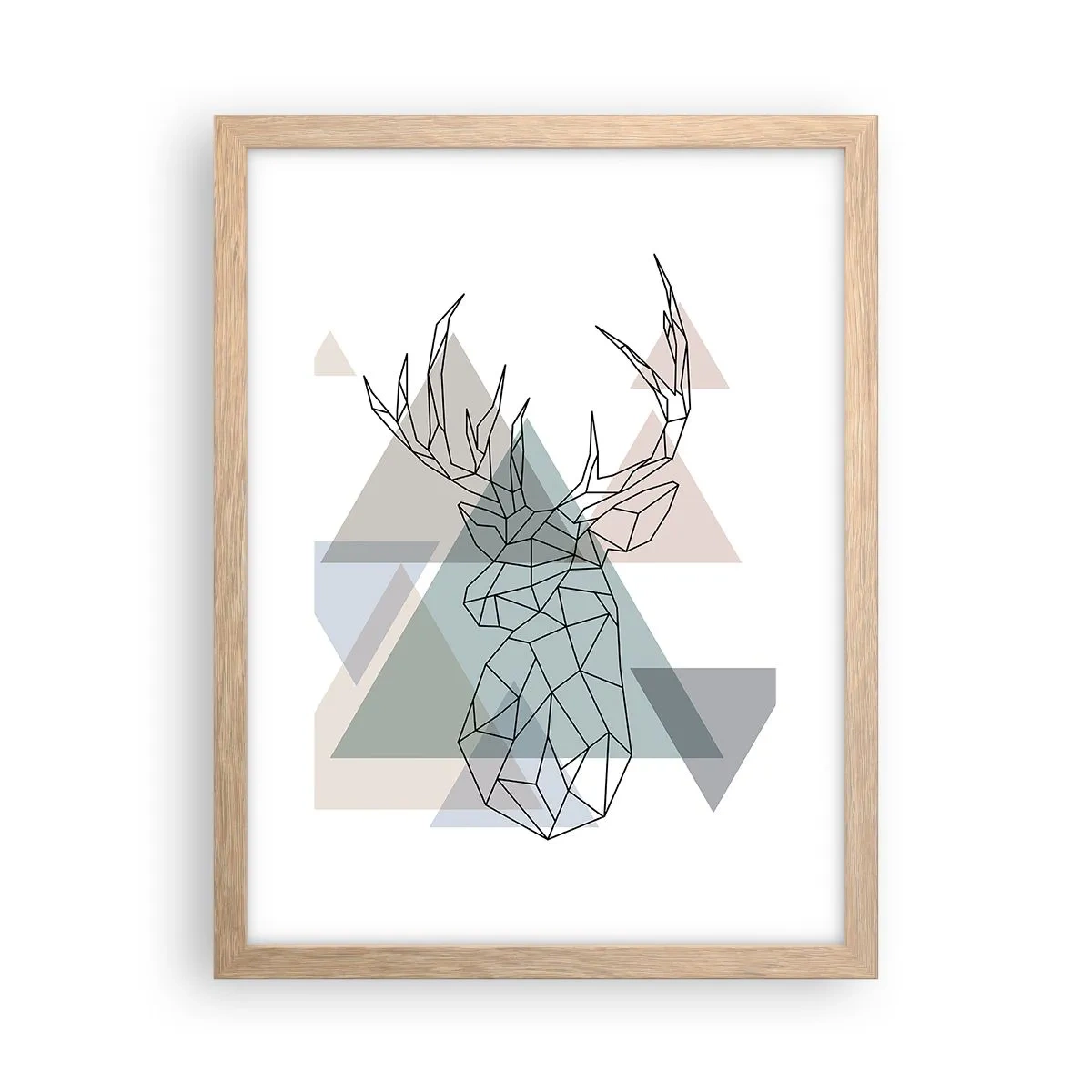 Affiche dans un chêne clair - Poster - Dans une forêt géométrique - 30x40 cm