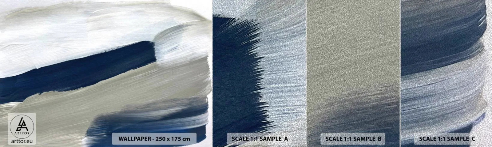 Échantillon de Papier Peint Premium Sand - Rencontre avec la blancheur - Morceau, Minimaliste, Moderne - 100x30 cm