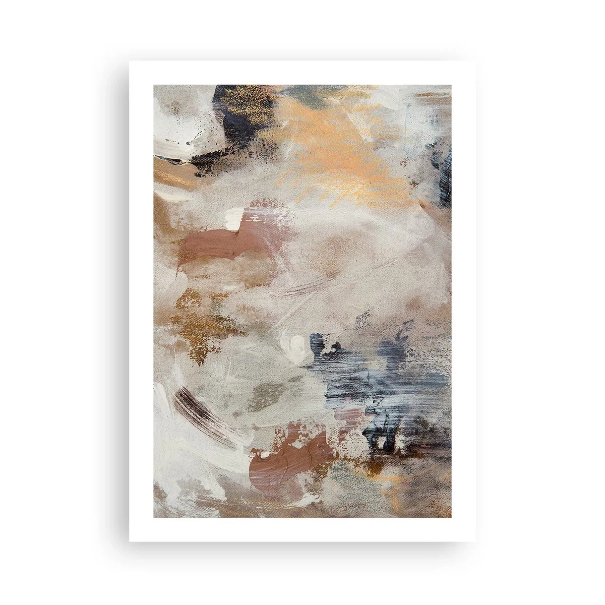 Affiche - Poster - Une composition abstraite aux couleurs chaudes et terreuses. - 50x70cm - Abstraction brumeuse - Décoration murale moderne pour le salon et la chambre ARTTOR