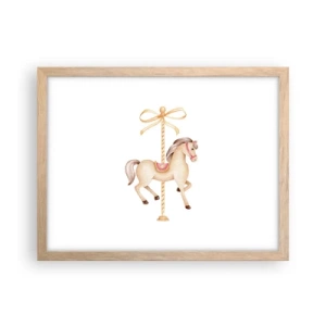 Affiche dans un chêne clair - Poster - Un trot gracieux - 40x30 cm